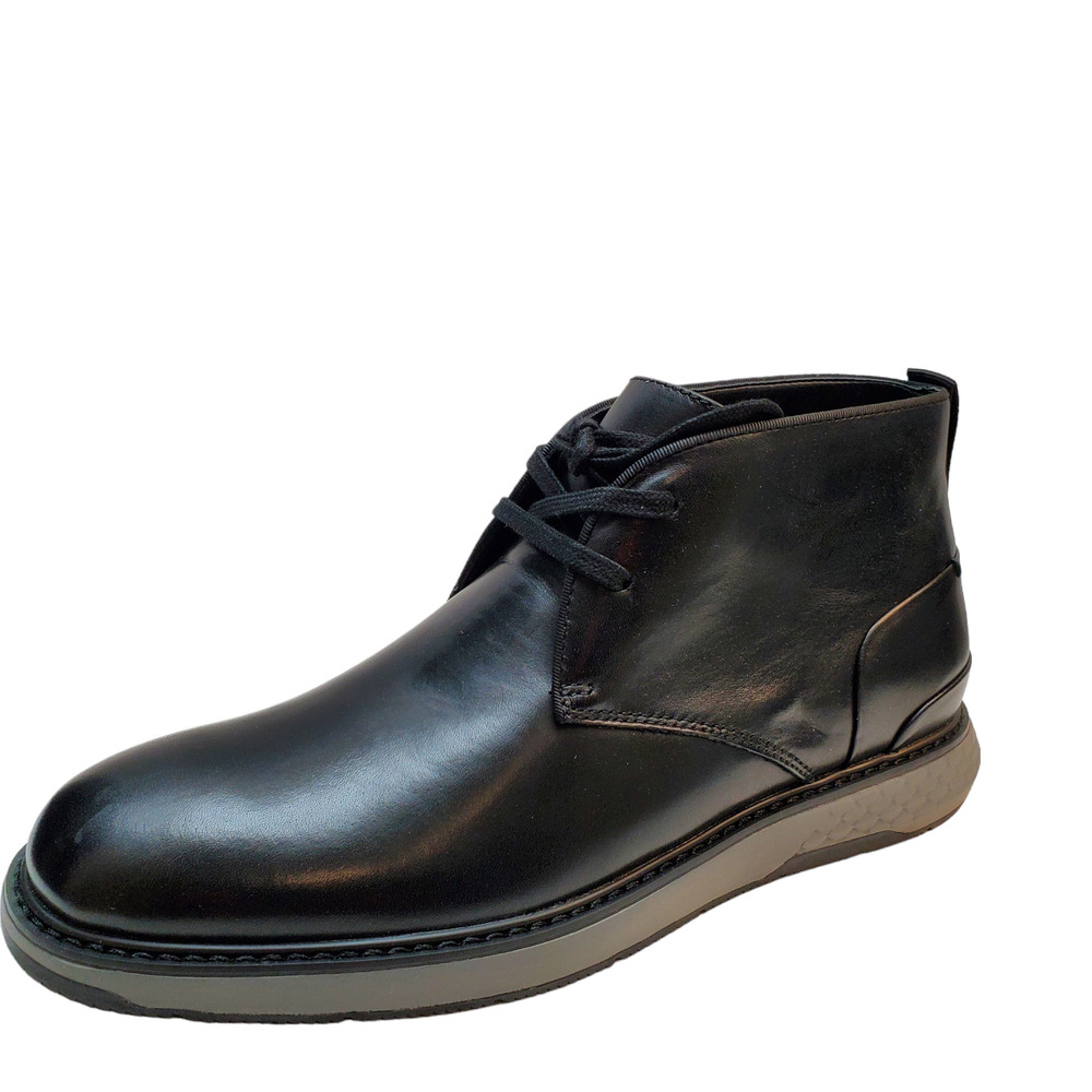 Vince Camuto Mens Shoes Soleh Leather Lace Up Chukka Boots Black